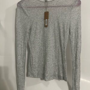 SKIMS Brand New Sheer Cotton Long Sleeve in Gray